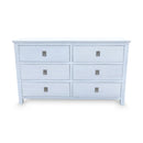 The Sorrento 6 Drawer Hardwood Dresser available to purchase from Warehouse Furniture Clearance at our next sale event.