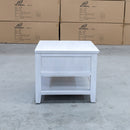 The Sorrento 1 Drawer Hardwood Lamp Table available to purchase from Warehouse Furniture Clearance at our next sale event.
