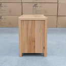 The Teneriffe Australian Messmate Two Drawer Bedside available to purchase from Warehouse Furniture Clearance at our next sale event.