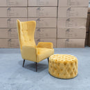 The Sebastian Accent Chair – Mustard Velvet available to purchase from Warehouse Furniture Clearance at our next sale event.