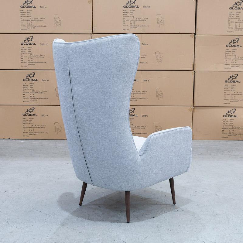 The Sebastian Accent Chair – Silver Woven Fabric available to purchase from Warehouse Furniture Clearance at our next sale event.