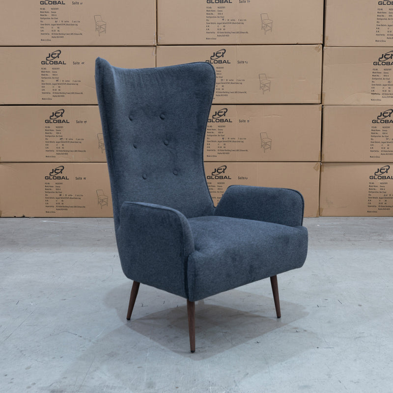 The Sebastian Accent Chair – Charcoal Woven Fabric available to purchase from Warehouse Furniture Clearance at our next sale event.