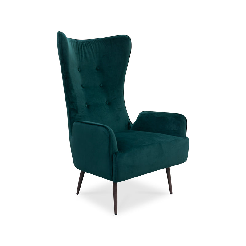 The Sebastian Accent Chair – Forest Green Velvet available to purchase from Warehouse Furniture Clearance at our next sale event.