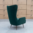 The Sebastian Accent Chair – Forest Green Velvet available to purchase from Warehouse Furniture Clearance at our next sale event.