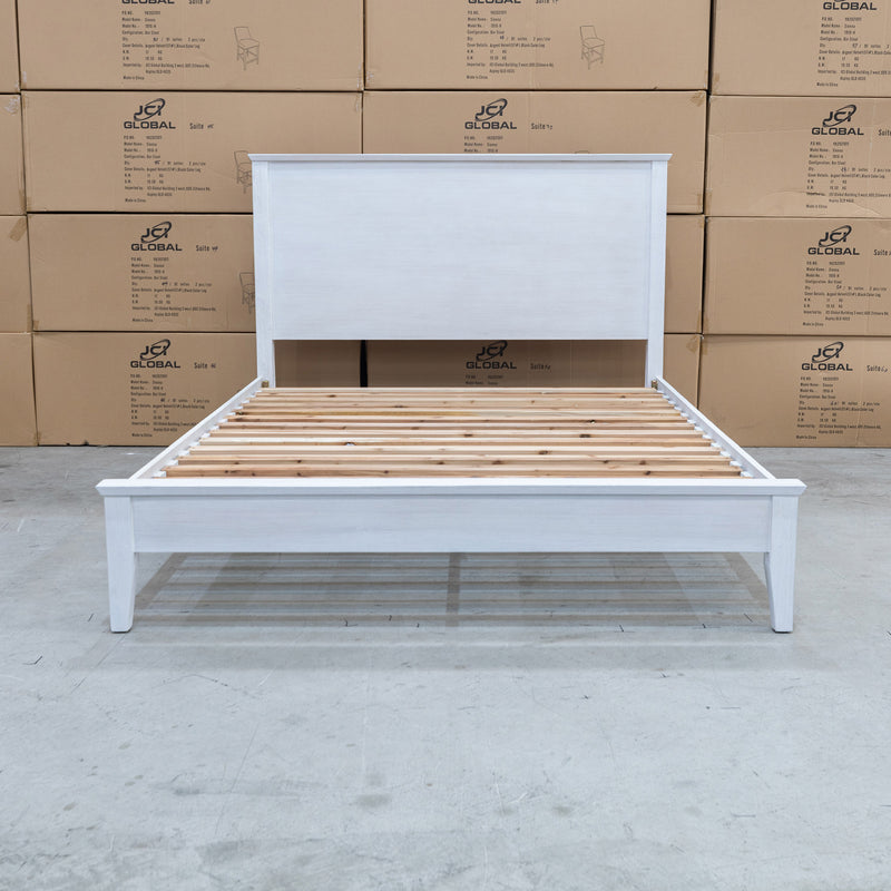 The Sorrento Hardwood King Bed available to purchase from Warehouse Furniture Clearance at our next sale event.