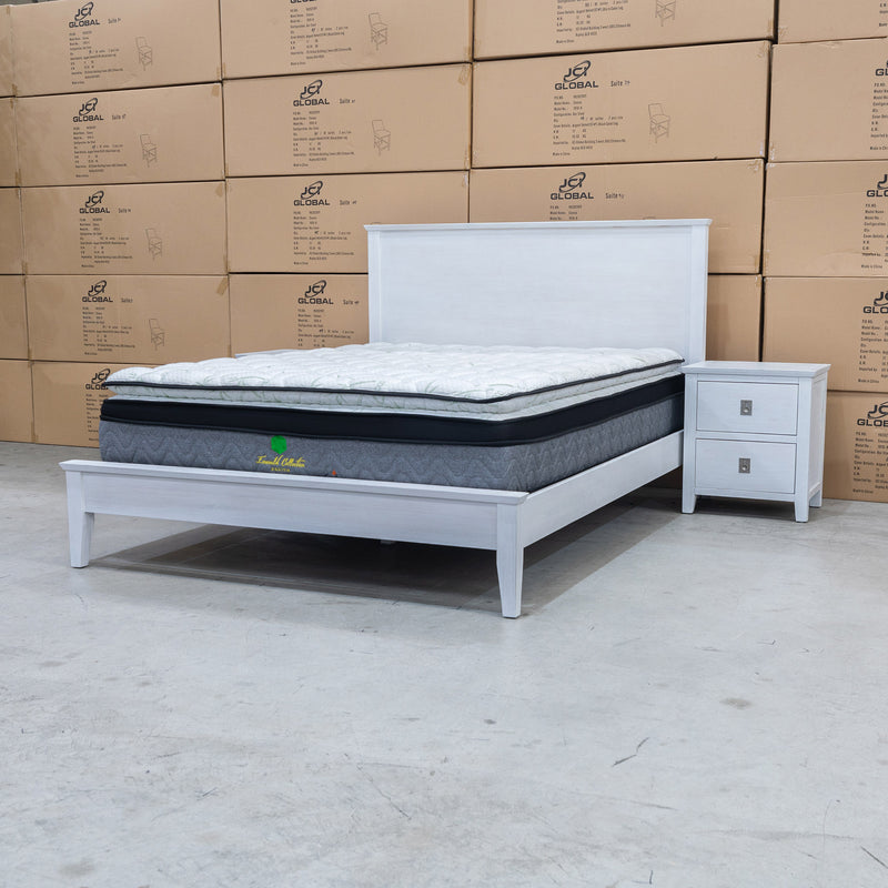 The Sorrento Hardwood King Bed available to purchase from Warehouse Furniture Clearance at our next sale event.