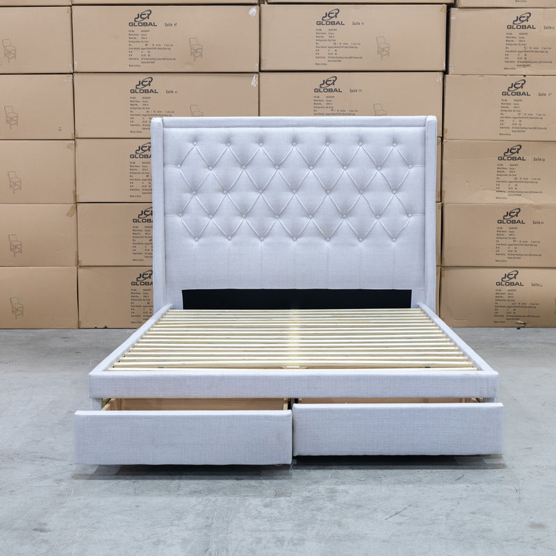 The Brighton King Fabric Storage Bed - Natural available to purchase from Warehouse Furniture Clearance at our next sale event.