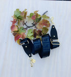 The Navy F - Bag Strap - Gold Hardware available to purchase from Warehouse Furniture Clearance at our next sale event.