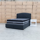 The Emily Queen Fabric Storage Bed - Charcoal available to purchase from Warehouse Furniture Clearance at our next sale event.