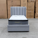 The Hudson Single Fabric Storage Bed - Stone available to purchase from Warehouse Furniture Clearance at our next sale event.