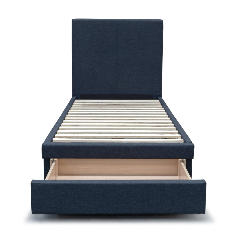 The Cooper Single Fabric Storage Bed - Charcoal available to purchase from Warehouse Furniture Clearance at our next sale event.