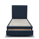 The Cooper Single Fabric Storage Bed - Charcoal available to purchase from Warehouse Furniture Clearance at our next sale event.