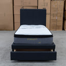 The Cooper Single Fabric Storage Bed - Charcoal available to purchase from Warehouse Furniture Clearance at our next sale event.