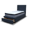 The Cooper Single Fabric Storage Bed - Charcoal available to purchase from Warehouse Furniture Clearance at our next sale event.