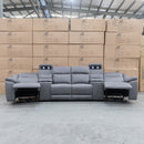 The Venus Four Seat Dual-Motor Recliner Theatre - Ash available to purchase from Warehouse Furniture Clearance at our next sale event.