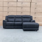 The Venus Three Seater Dual-Motor Chaise Recliner Lounge - Jet - Available After 12th October available to purchase from Warehouse Furniture Clearance at our next sale event.
