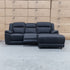 The Venus Three Seater Dual-Motor Chaise Recliner Lounge - Jet