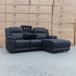 The Venus Three Seater Dual-Motor Chaise Recliner Lounge - Jet