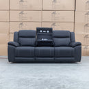 The Venus Three Seater Dual-Motor Electric Recliner Lounge - Jet available to purchase from Warehouse Furniture Clearance at our next sale event.