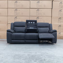 The Venus Three Seater Dual-Motor Electric Recliner Lounge - Jet available to purchase from Warehouse Furniture Clearance at our next sale event.