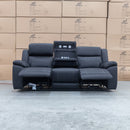 The Venus Three Seater Dual-Motor Electric Recliner Lounge - Jet available to purchase from Warehouse Furniture Clearance at our next sale event.