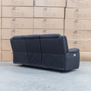 The Venus Three Seater Dual-Motor Electric Recliner Lounge - Jet available to purchase from Warehouse Furniture Clearance at our next sale event.