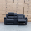 The Venus Two Seat Dual-Electric Recliner Theatre - Jet available to purchase from Warehouse Furniture Clearance at our next sale event.