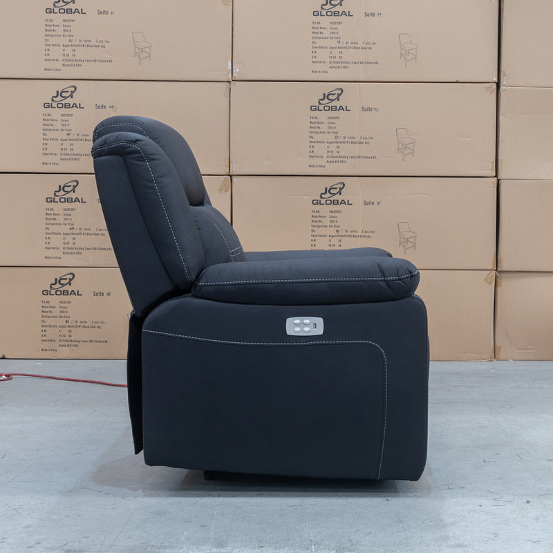 The Venus Dual-Motor Recliner - Jet available to purchase from Warehouse Furniture Clearance at our next sale event.