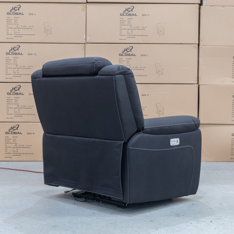 The Venus Dual-Motor Recliner - Jet available to purchase from Warehouse Furniture Clearance at our next sale event.