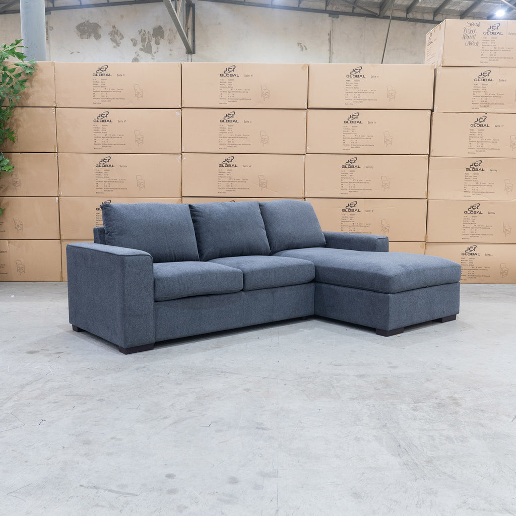 The Oakland Sofa Bed with RHF Storage Chaise - Charcoal available to purchase from Warehouse Furniture Clearance at our next sale event.