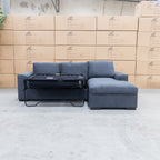 The Oakland Sofa Bed with RHF Storage Chaise - Charcoal available to purchase from Warehouse Furniture Clearance at our next sale event.