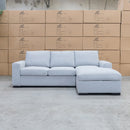 The Oakland Sofa Bed with RHF Storage Chaise - Silver available to purchase from Warehouse Furniture Clearance at our next sale event.