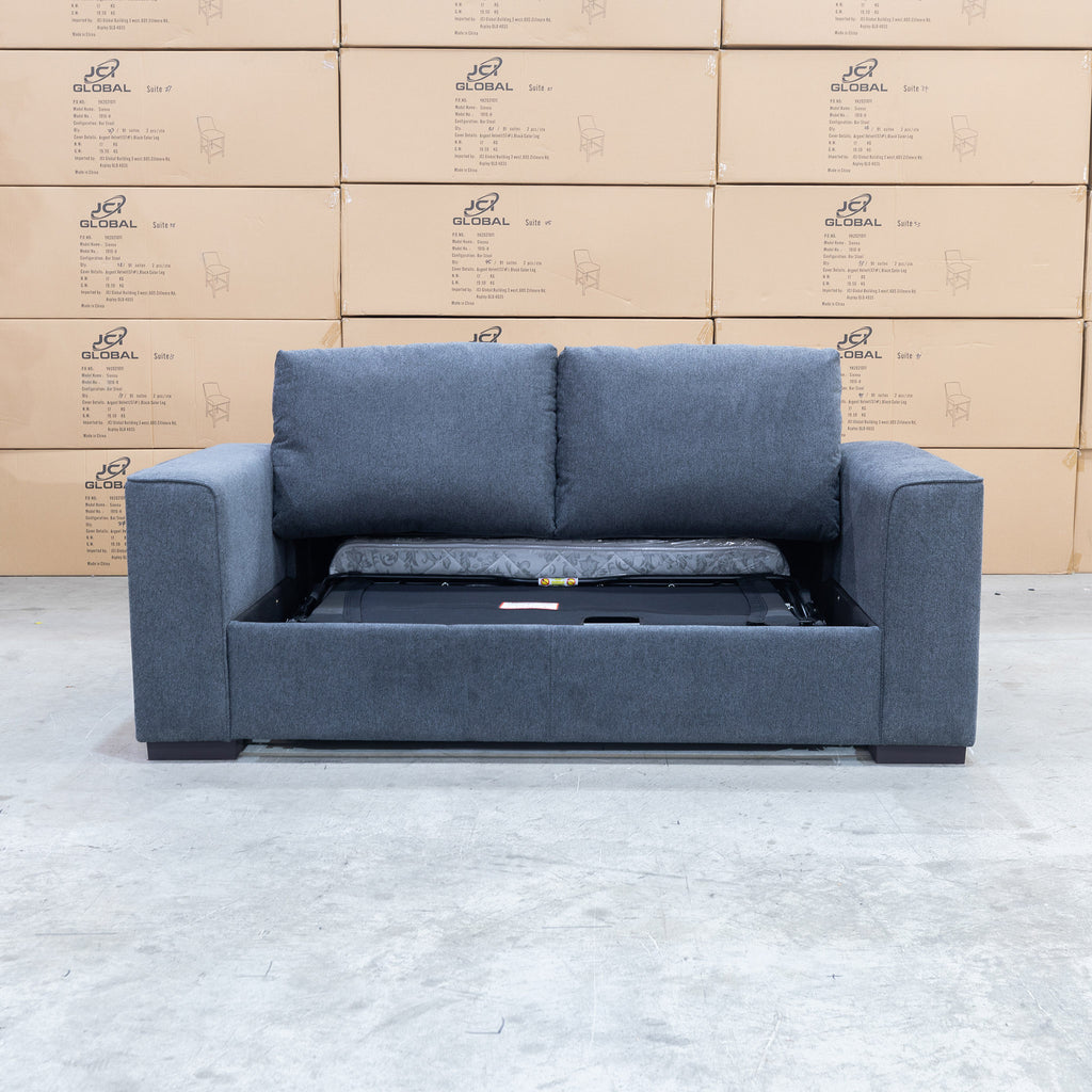 The Oakland Two Seater Metal Action Sofa Bed - Charcoal available to purchase from Warehouse Furniture Clearance at our next sale event.