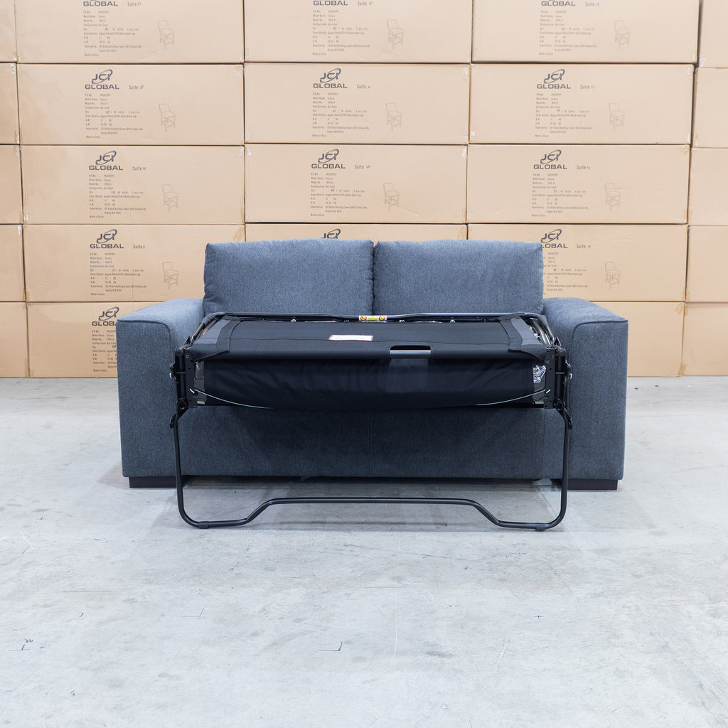 The Oakland Two Seater Metal Action Sofa Bed - Charcoal available to purchase from Warehouse Furniture Clearance at our next sale event.