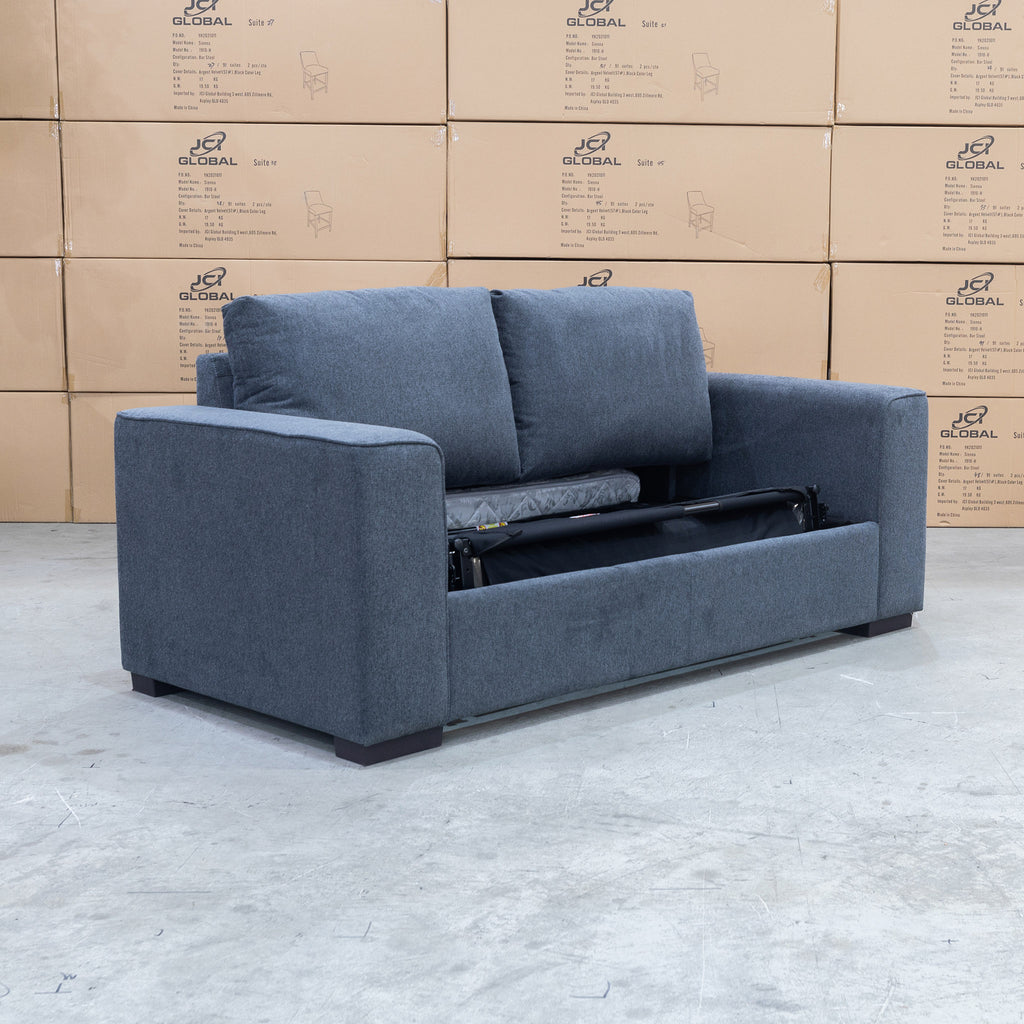 The Oakland Two Seater Metal Action Sofa Bed - Charcoal available to purchase from Warehouse Furniture Clearance at our next sale event.