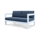 The Artemis Outdoor Two Seat Sofa - White/Dark Grey available to purchase from Warehouse Furniture Clearance at our next sale event.