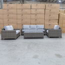 The Dockside Outdoor Wicker Two Seat Sofa - Brown/Light Grey available to purchase from Warehouse Furniture Clearance at our next sale event.