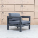 The Artemis Outdoor Armchair - Charcoal/Dark Grey available to purchase from Warehouse Furniture Clearance at our next sale event.