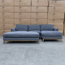 The Preston Feather & Foam Three Seat RHF Chaise with Ottoman - Dark Grey available to purchase from Warehouse Furniture Clearance at our next sale event.