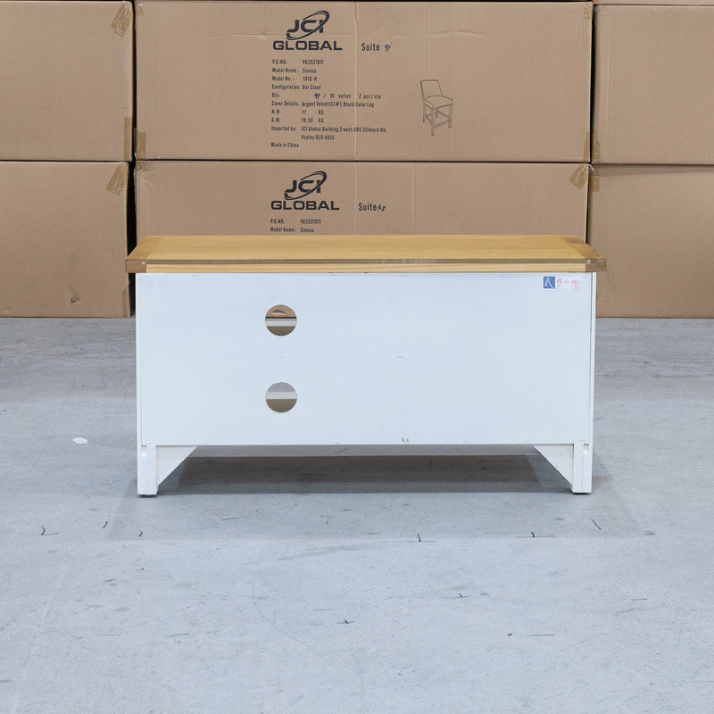 The Rae Small TV Unit - White - RA-STV-PW available to purchase from Warehouse Furniture Clearance at our next sale event.