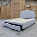 The Aiden Queen Fabric Storage Bed - Light Grey available to purchase from Warehouse Furniture Clearance at our next sale event.