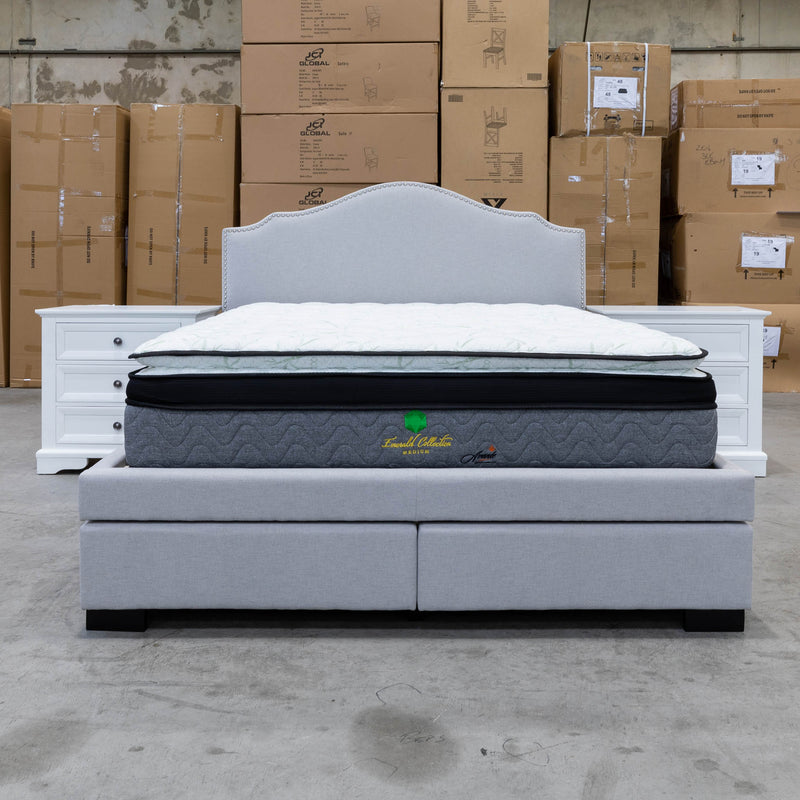 The Aiden King Fabric Storage Bed - Light Grey available to purchase from Warehouse Furniture Clearance at our next sale event.