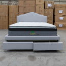 The Aiden Queen Fabric Storage Bed - Light Grey available to purchase from Warehouse Furniture Clearance at our next sale event.