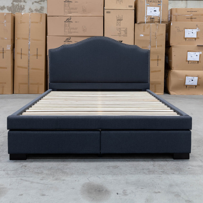 The Aiden Queen Fabric Storage Bed - Carbon available to purchase from Warehouse Furniture Clearance at our next sale event.