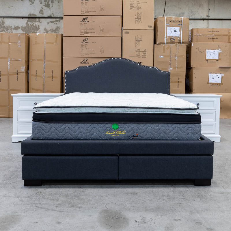 The Aiden Queen Fabric Storage Bed - Carbon available to purchase from Warehouse Furniture Clearance at our next sale event.