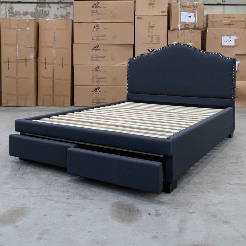 The Aiden Queen Fabric Storage Bed - Carbon available to purchase from Warehouse Furniture Clearance at our next sale event.