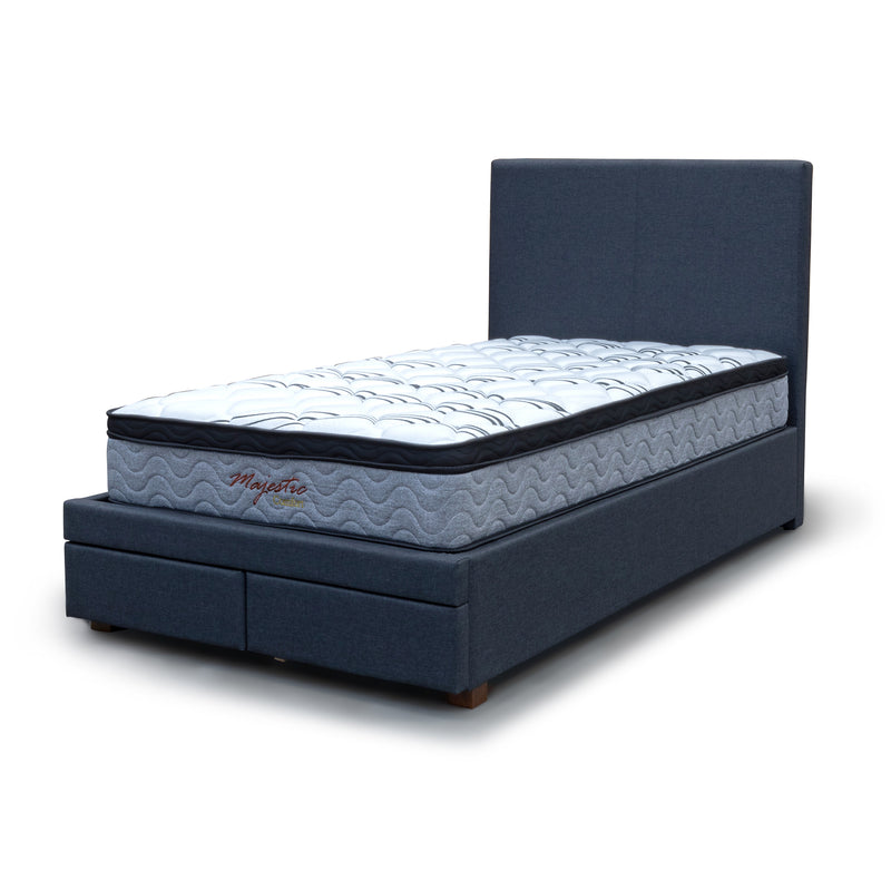 The Cooper King Single Fabric Storage Bed - Charcoal available to purchase from Warehouse Furniture Clearance at our next sale event.