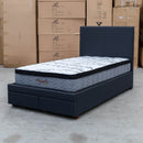 The Cooper King Single Fabric Storage Bed - Charcoal - Available After 30th April available to purchase from Warehouse Furniture Clearance at our next sale event.