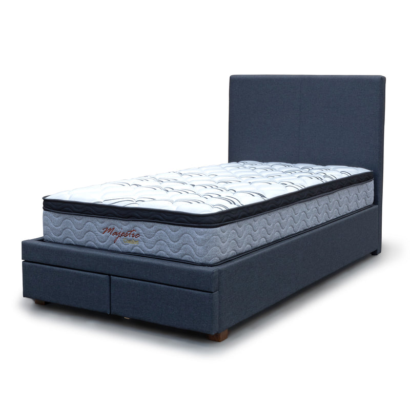 The Cooper King Single Fabric Storage Bed - Charcoal available to purchase from Warehouse Furniture Clearance at our next sale event.