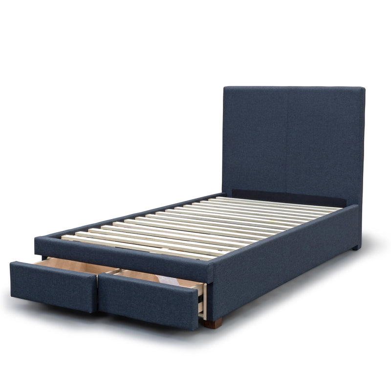 The Cooper King Single Fabric Storage Bed - Charcoal - Available After 30th April available to purchase from Warehouse Furniture Clearance at our next sale event.